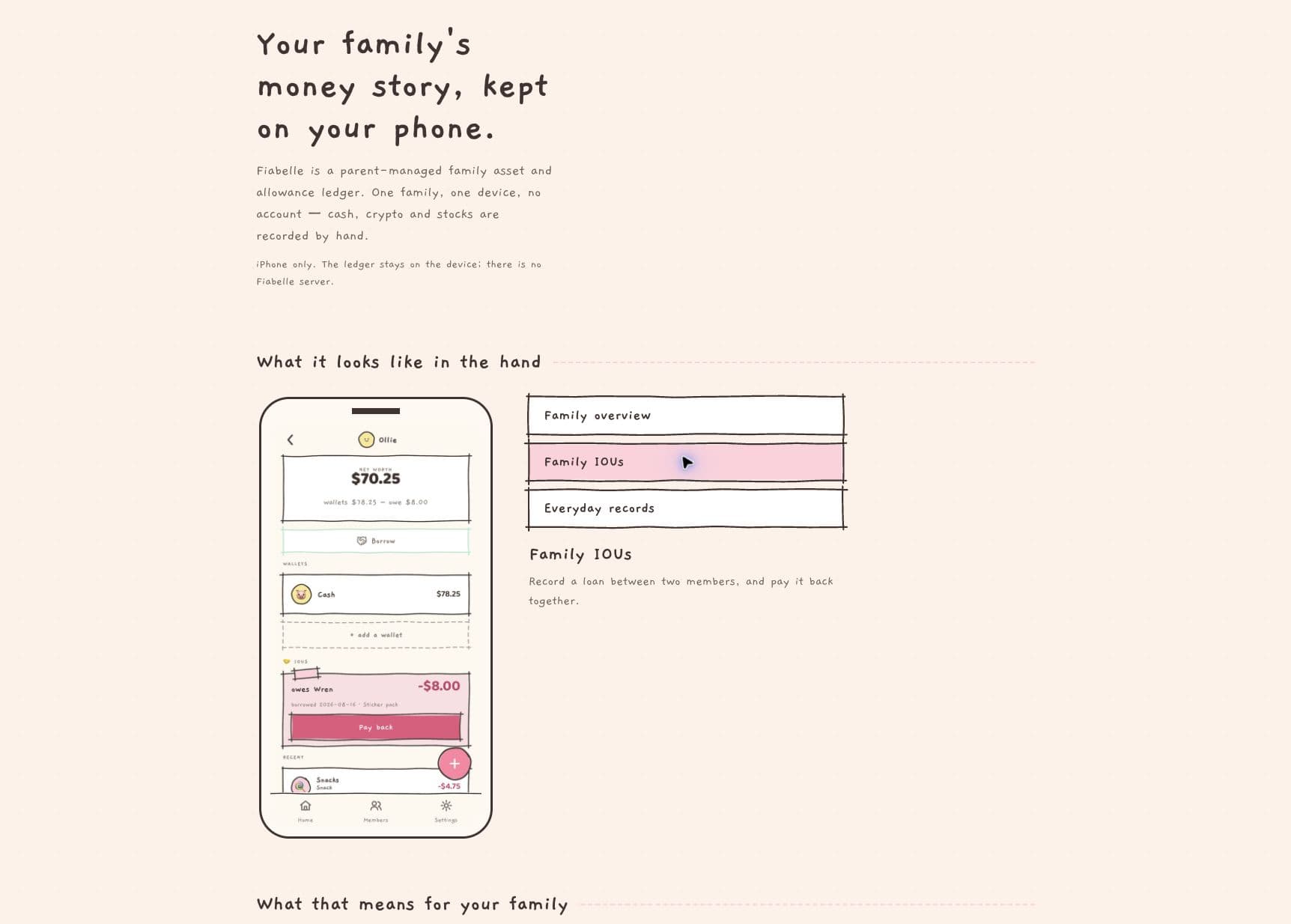 Fiabelle screen 2