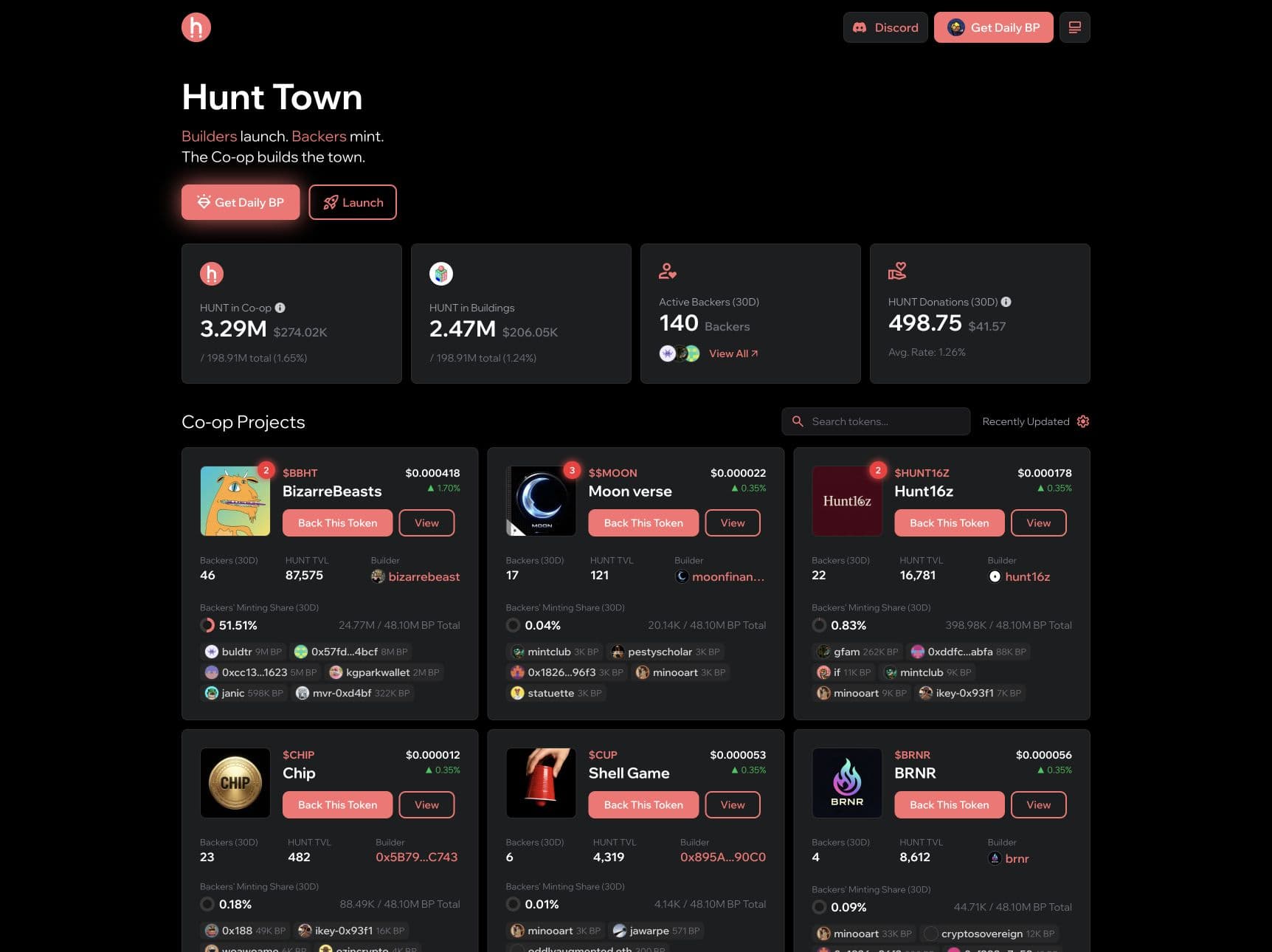 Hunt Town Co-op product screen 1