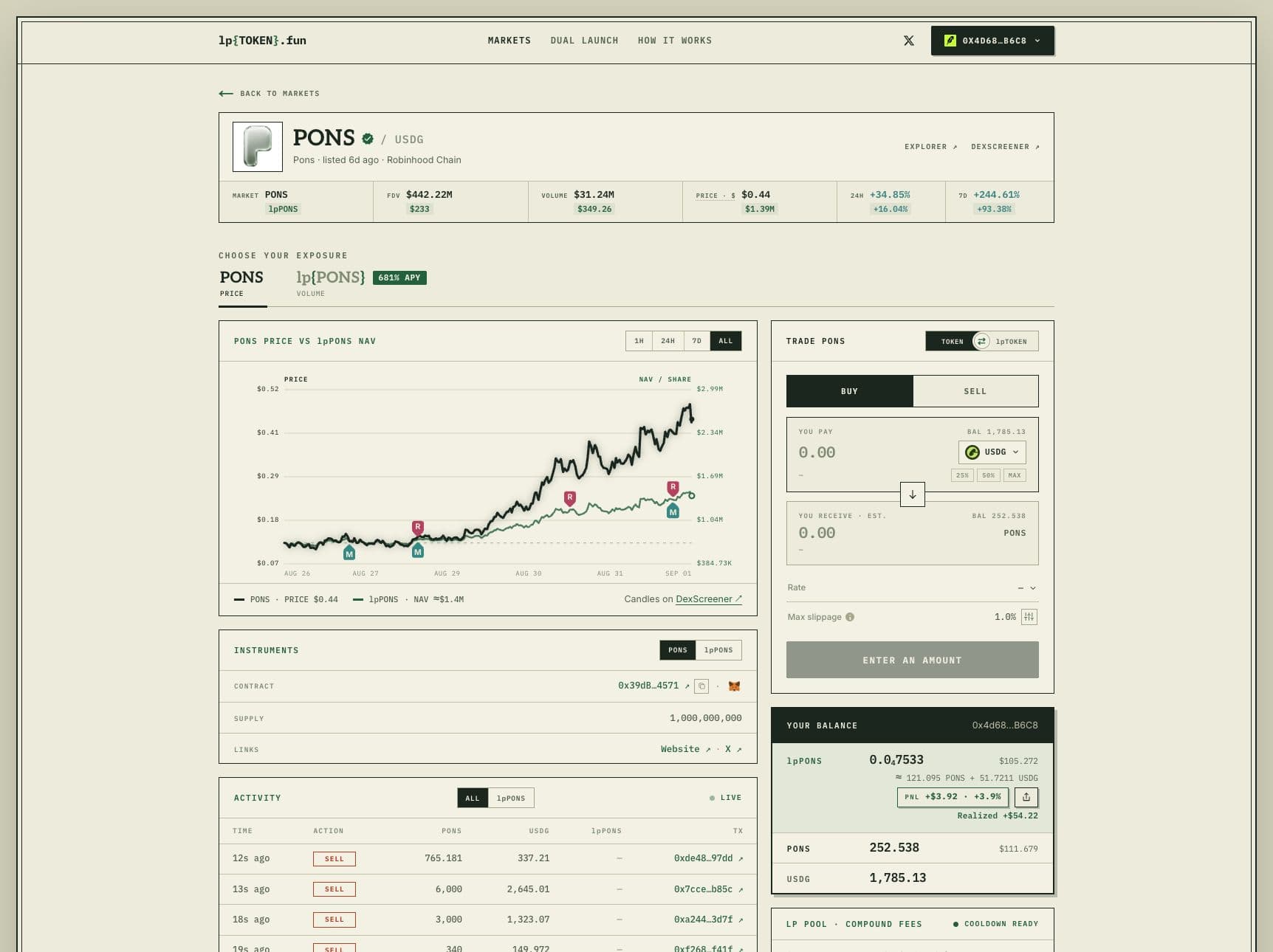 lpTOKEN.fun product screen 1